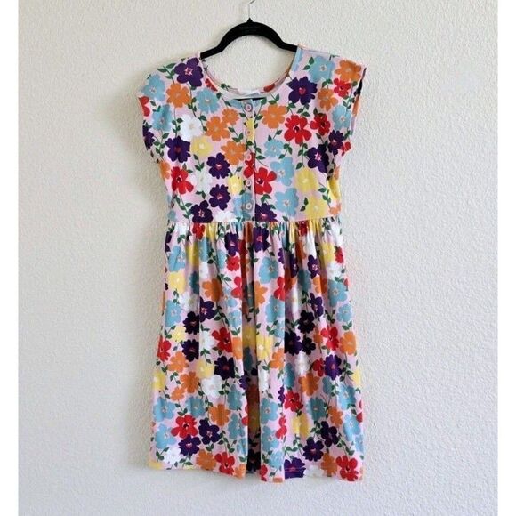 HANNA ANDERSSON 150 Cm Floral Short Sleeve Spring Knit Dress Girl's US 12 - Picture 1 of 6